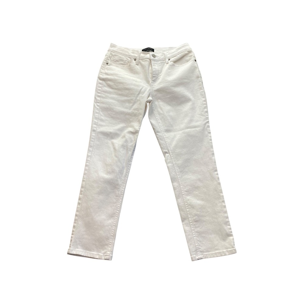 Banana Republic Girlfriend Jean‎ White Size 28 6 Cropped Straight Leg Cotton